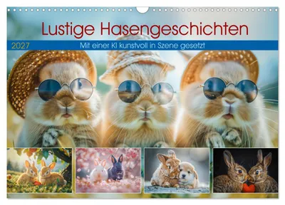 Produktbild von Lustige Hasengeschichten (Wandkalender 2027 DIN A3 quer), CALVENDO Monatskalender