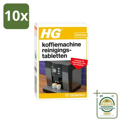 Produktbild von 10 x HG Reinigungstabletten für Kaffeemaschinen - Vorratspackung - 10 Stücke