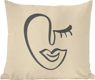Produktbild von MuchoWow® Zierkissen Sofakissen Wohnzimmer Dekokissen 40x40 cm Frau - Gesicht - Porträt - Foto Kissen - Schlafzimmer Dekoration