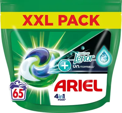Produktbild von Ariel 4in1 Waschmittel-Pods +Touch By Lenor Unstoppables - 65 Wäschen