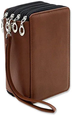 Produktbild von Leder-Etui für 72 Stifte, große Kapazität, braun