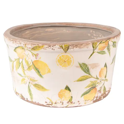 Obrázok produktu pre Clayre & Eef Kvetináč Ø 19x10 cm Žltá keramika Lemon