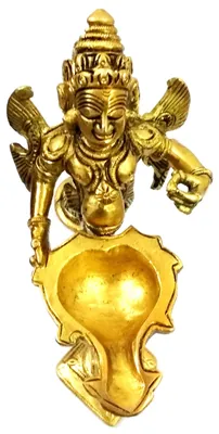 Messing Garuda Aarti Öllampe Diya, 6 x 3 x 5 cm, gold