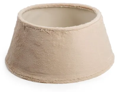 Produktbild von Weihnachtsbaumrock 56 x 25 cm aus Plüsch Stoff - beige - Christbaumständer Kragen Deko Samt Abdeckung