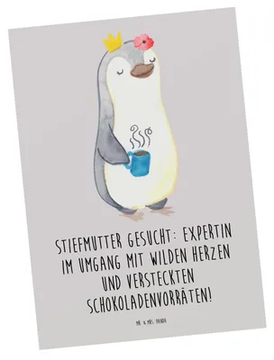 Produktbild von Mr. & Mrs. Panda Postkarte Stiefmutter Expertin - Grau Pastell - Geschenk, Stiefkind, Handarbeit, Liebe, Postkarten, Geduld, Herausforderungen, Grußkarte, Ansichtskarte