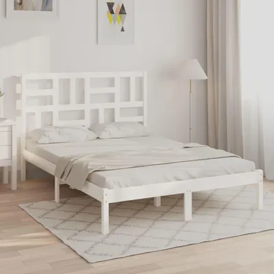 Zdjęcie produktu dla Rama Łóżka, Biała, Lite Drewno, 140X200 Cm Lumarko!