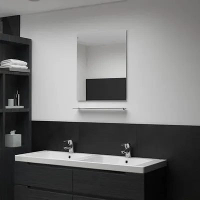 Zdjęcie produktu dla vidaXL Lustro ścienne z półką 50×60 cm szkło hartowane