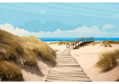 Image de Tableau sur verre synthétique allée vers la plage 65x97 cm, Tableau mural moderne pour décoration intérieure