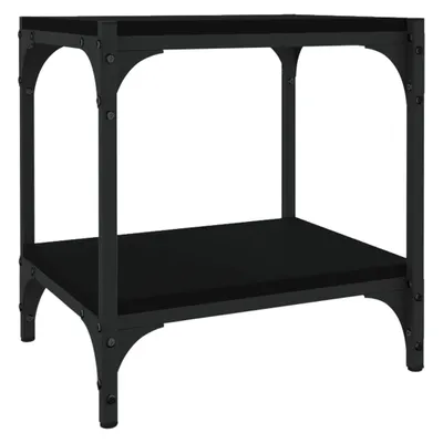 Image de Meuble TV Noir 40x33x41 cm Bois d'ingénierie et acier