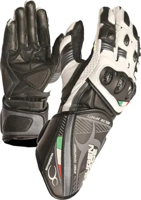 Produktbild von MUGENRACE Neptun Motorrad Handschuhe, schwarz/weiß, 2XL