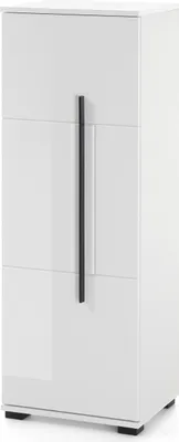 Produktbild von LIVOJO M12 Badezimmer Badschrank halbhoch links 45 x 126 x 35 cm Weiß Hochglanz