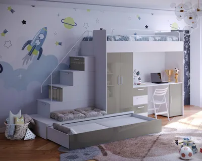 Immagine prodotto di Letto a soppalco con scrivania – Per avere più spazio nella camera dei ragazzi o nell'ufficio.