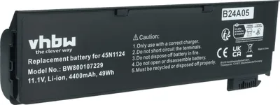 Produktbild von vhbw Akku kompatibel mit Lenovo ThinkPad X250 20CM001, X260(20F6000NCD), X250 20CM004, X250 20CL00A Notebook (4400 mAh, 11,1 V, Li-Ion)