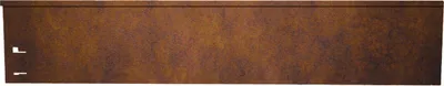 A close-up view of a Corten steel lawn edge.