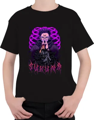 Produktbild von Sukuna Itadori Jujutsu Kaisen Anime Fluchkönig Otaku Geschenk Uni Kinder T-Shirt, Schwarz, 128