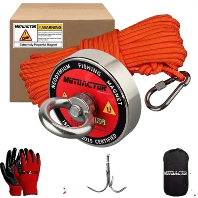 Immagine prodotto di Kit di magneti di recupero, forza di trazione di 400 libbre, corda resistente, artiglio di 400 libbre ROPE, forza di trazione verticale
