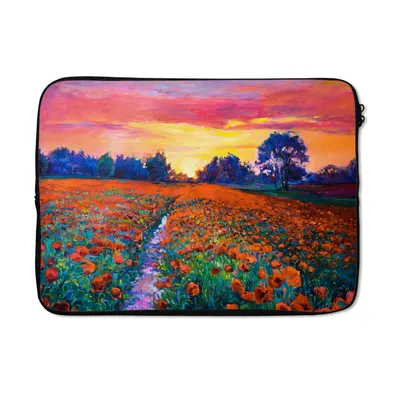 Produktbild von MuchoWow® Laptop Hülle 14 ZollMalerei - Natur - Blumen - Ölfarbe Laptoptasche - Laptoptasche - Stoßsicher - Schutzhaube