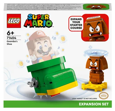Produktbild von LEGO 71404 Super Mario Gumbas Schuh – Erweiterungsset, Spielzeug zum kombinieren mit Mario, Luigi oder Peach Starterset, mit Gumba Figur