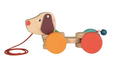 Produktbild von Nachziehhund, das naturbelassene Nachziehtier aus Holz