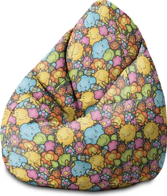 Obrázok produktu pre Dreamroots Beanbag detský s výplňou, podlahový vankúš detský beanbag, beanbag detská izba 70x70x105 cm, podlahový vankúš detský, Priatelia