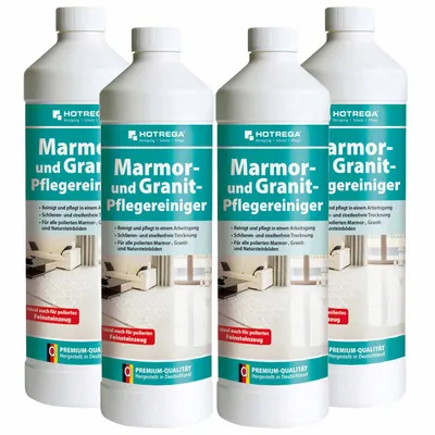 Produktbild von HOTREGA Marmor und Granit Pflegereiniger Konzentrat 1l - Marmor-Reiniger , Fliesenreiniger, Steinreiniger, Natursteinreiniger