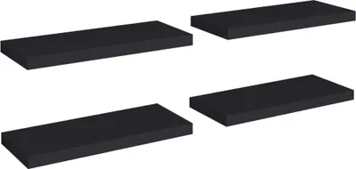 Immagine prodotto di vidaXL Mensole a muro galleggianti 4 pezzi nero 60x23,5x3,8cm MDF