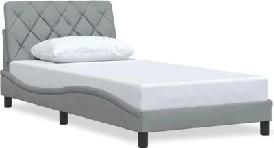 Produktbild von vidaXL Bettgestell ohne Matratze Hellgrau 100x200 cm Stoff