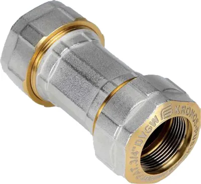 Produktbild von KRONOS PUSH Messing-Klemmverbinder - Überschiebemuffe - für Stahlrohr Ø 33,7 mm (1 Zoll - DN 25) DVGW ACS