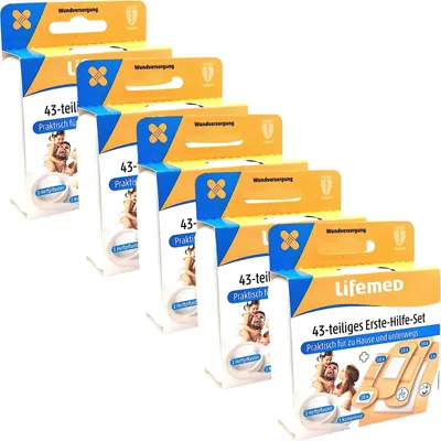 Produktbild von 5x Lifemed Erstehilfeset - 43 teilig 5 Stück
