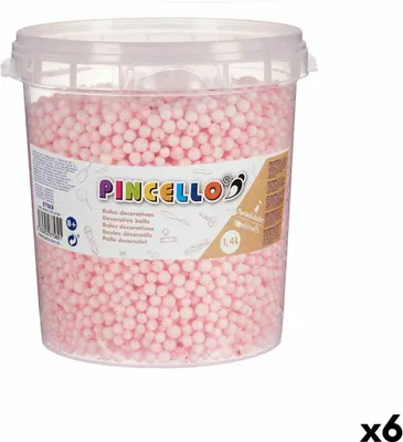 Obrázek produktu pro Kuličky z řemeslného materiálu růžový polystyren (6 kusů)