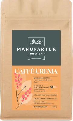 Produktbild von MELITTA Manufaktur-Kaffee Spezialitäten Caffè Crema Ganze Bohne ungemahlen 500 g