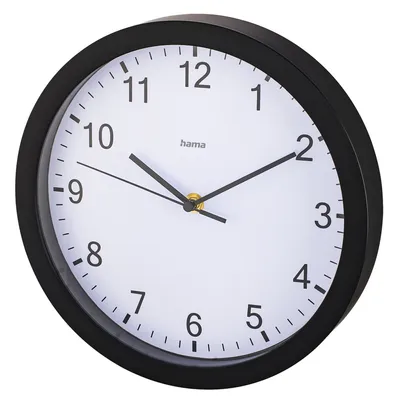 Image de Hama Wandklok Pure Ø 25 Cm Geluidsarm Zwart