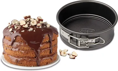 Productafbeelding van Dr. Oetker Springvorm, diameter 12 cm, kleine taartvorm met platte bodem, ronde bakvorm van staal met antiaanbaklaag (kleur: zwart)