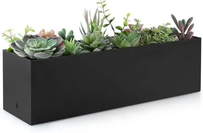 Produktbild von Große Pflanzenschale - Edelstahl - für Innen und Außen - 1 Stück - gebürstet schwarz - 43 cm