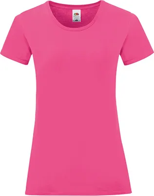 Produktbild von Fruit of the Loom 61-432-0 | Damen Iconic T, 100% gekämmte, ringgesponnene Baumwolle - Farbe: Fuchsia - Größe: S