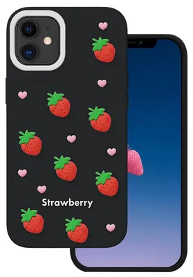 Zdjęcie produktu dla Nakładka Strawberry Do Iphone 11 Czarna
