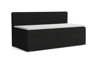 Produktbild von BOXBETT MATI 90/200 Schwarz mit Bonell-Federkernmatratze H3