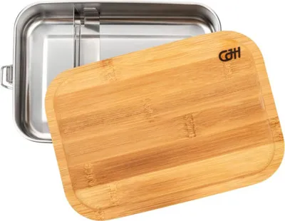 Produktbild von Herbertz Edelstahl Lunch Box Mit Trenner Und Bambus-Deckel - L