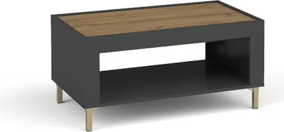 Produktbild von Minio, Couchtisch "ASSO 9", Kaffeetisch, Schwarze Farbe / Whisky Eiche