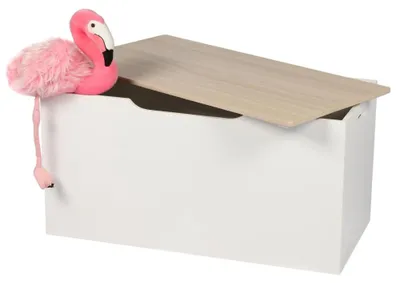 Produktbild von Aufbewahrungsbox mit Deckel - 80x40 cm - Weiß - Holzbox