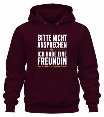 Productafbeelding van Niet aanspreken. Statement-trui met sarcasme-opdruk, hoodie, bordeauxrood, maat S