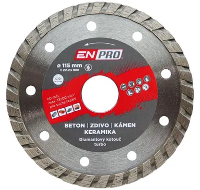 Obrázek produktu pro Diamantový kotouč turbo Ø 115 x 1,2 x 22,3 mm, ENPRO