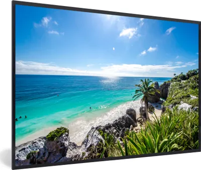 Produktbild von MuchoWow® MuchoWow® Gerahmtes Poster Strand - Natur - Wolken 30x20 cm - Poster mit zchwarzem Bilderrahmen - Kunstdruck - Bild-Poster