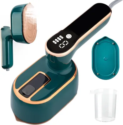 Produktbild von Mini Dampfbügeleisen, Steamer, 2 in 1 für Trocken- und Nassbügeln, Tragbares Reisebügeleisen mit 100ml Wassertank, 1000W 15S schnelle Aufheizung