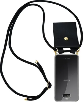 Produktbild von Cadorabo Hülle für Sony Xperia 10 PLUS Schutzhülle in Schwarz Handy Kette Silikon Kordel abnehmbares Etui