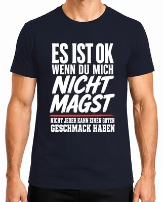 Productafbeelding van Het is oké als je me niet mag. Stijlverklaring. Sarcasme. Heren T-shirt, marineblauw, maat L