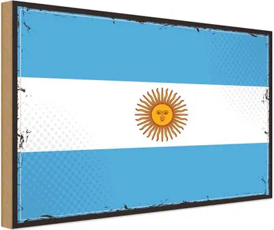 Produktbild von vianmo Holzschild 20x30 cm Argentinien Argentina Flagge Fahne Wappen
