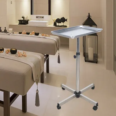 Obrázek produktu pro Pracovní vozík Kadeřnický vozík pro kadeřnický salon Kosmetický salon Stříbrný + kolečka