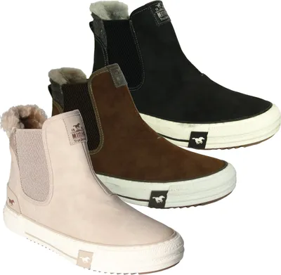 Produktbild von Mustang Damen Stiefelette Schlupfstiefelette Sneaker Stretcheinsatz 1410-601, Größe:40 EU, Farbe:Schwarz