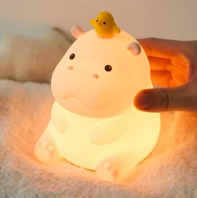 Produktbild von Nachtlichter,Nilpferd Nachtlicht für Kinder,Niedliche Nilpferd Lampe Geschenke,Dimmbares Silikon Tier Kinderzimmer Nachtlicht für Baby Jungen Mädchen